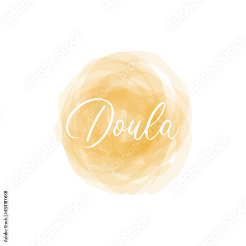Doula logo vectoriel sur le partenaire d'accouchement. Élément de design pour cartes, bannières et dépliants. 