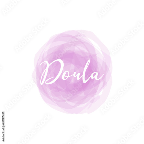 Doula logo vectoriel sur le partenaire d'accouchement. Élément de design pour cartes, bannières et dépliants. 