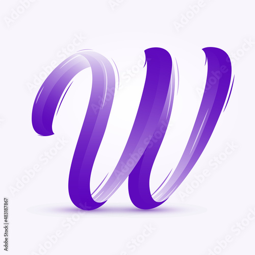 Letter W. Creative logo with violet gradients.