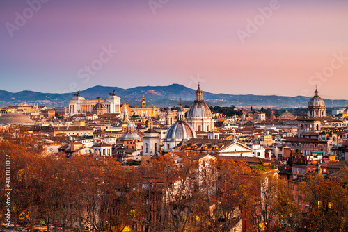 Photography Rome, Italy Skyline at Dusk
