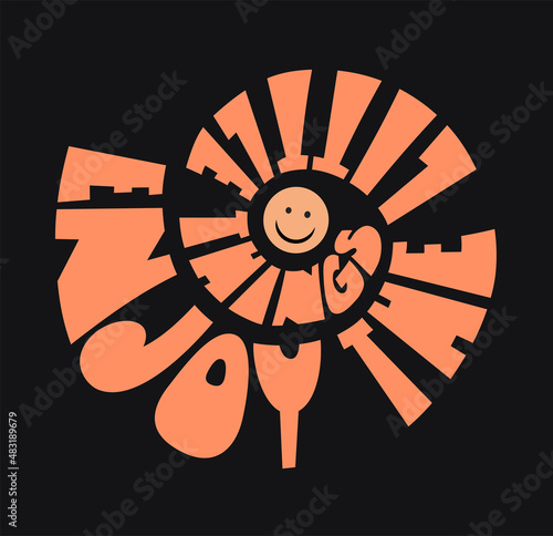 Hand written lettering Enjoy the little things. Vector illustration in cartoon style.