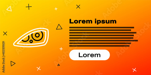 Line Car headlight icon isolated on yellow background. Colorful outline concept. Vector