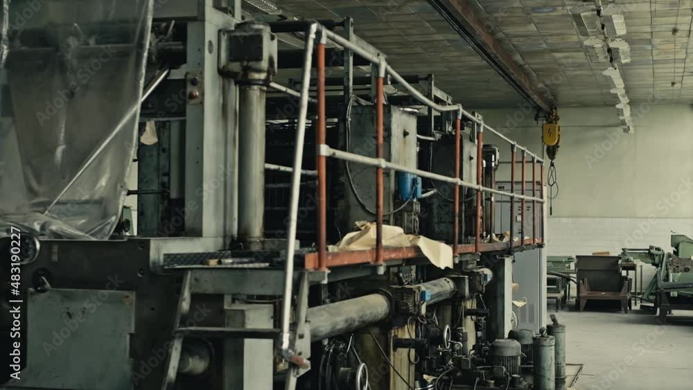 Abandoned typography USSR. Old printing press from the times of the USSR. Made in GDR Abandoned typography USSR. Old printing press from the times of the USSR. Made in GDR