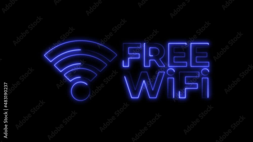 Free Wi-Fi Glow Fluorescent Light 4k Neon LED Text and Icon Free Wi-Fi Glow Fluorescent Light 4k Neon LED Text and Icon