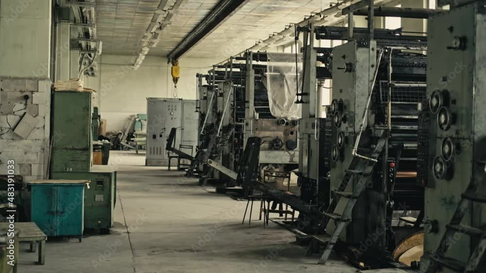 Pressroom. Old abandoned printing house of the times of the USSR and GDR. Pressroom. Old abandoned printing house of the times of the USSR and GDR.