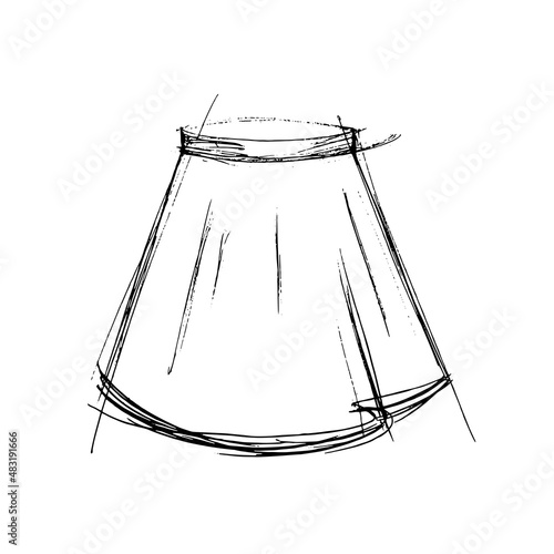 Skirt sketch. Design and modeling of clothes. Fashion and Style.