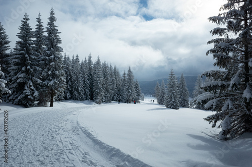 Obraz w ramie Winter landscape in Poland.