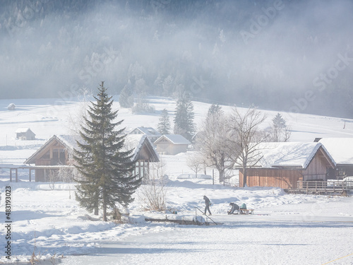 winter landscape with house © Agata Kadar