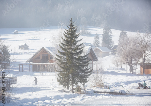 winter landscape with a house © Agata Kadar