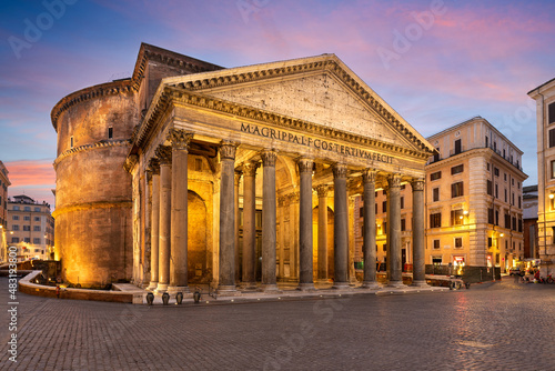 The Pantheon in Rome, Italy in the Morning