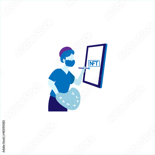 Isolated NFT icon Digital transaction concept Vector illustration