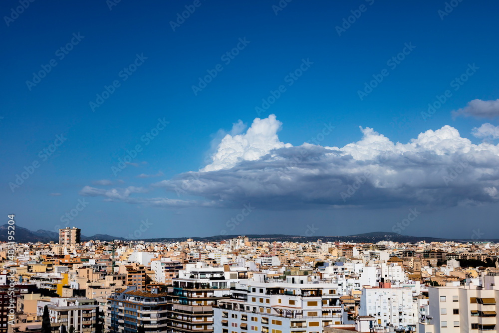 Blue sky and clouds over Palma