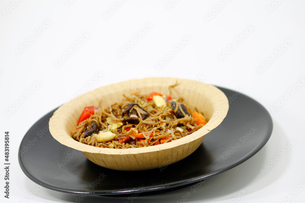 soba noodles salad with peanuts and shiitake mushrooms soba noodles salad with peanuts and shiitake mushrooms