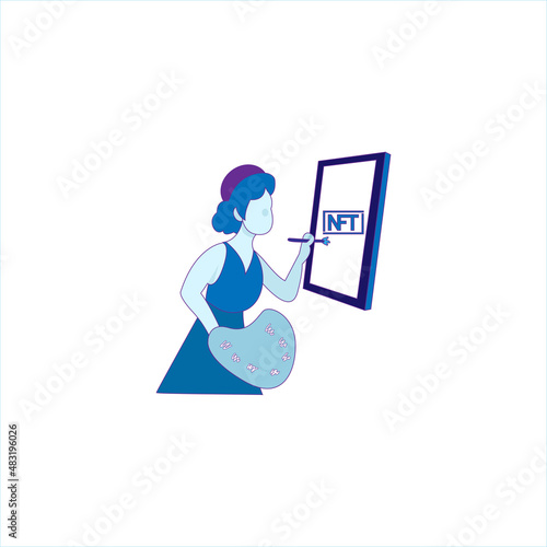 Isolated NFT icon Digital transaction concept Vector illustration