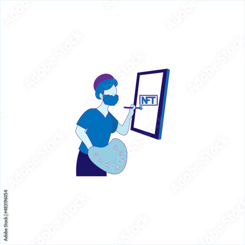Isolated NFT icon Digital transaction concept Vector illustration