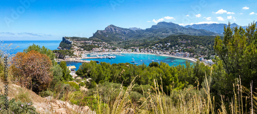 Port de Soller view seen from the west with mountains © captiva