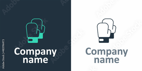 Logotype Boxing glove icon isolated on white background. Logo design template element. Vector