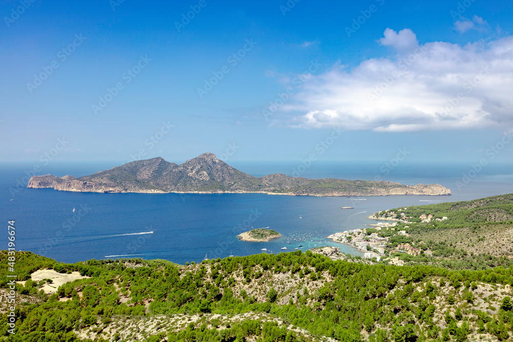 Sankt Elm, Sa Dragonera seen from Pas Vermell, Mallorca, Spain