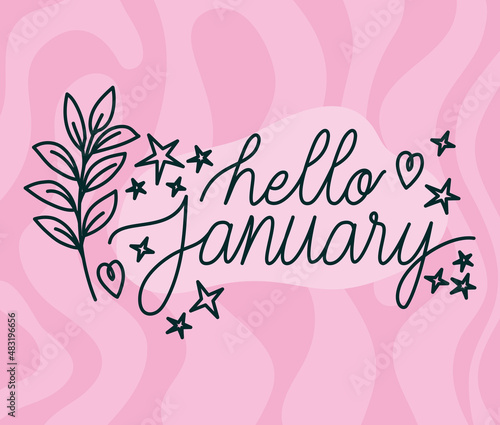 card of hello january