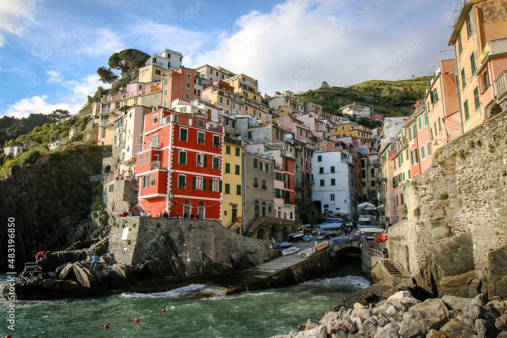Coastal village of Riomaggiore, Cinque Terre, Italy.