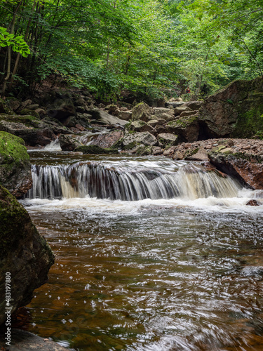 Waterfall on river Ilse in forest Harz, Germany