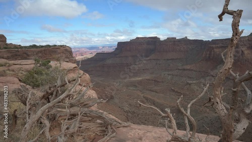 Grand Canyon type scene from Canyonlands National Park Utah of cloudy sky timelpase / time-lapse.  photo
