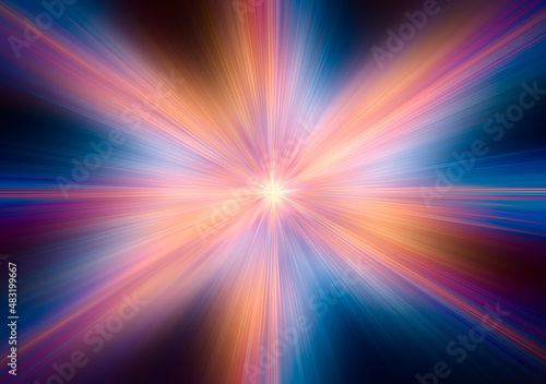 abstract zoom colourful background with stars