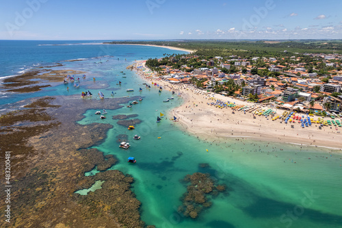 Bild auf Leinwand Aerial view of Porto de Galinhas beaches, Pernambuco, Brazil