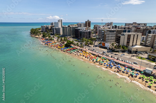 Aerial view of beaches in Maceio, Alagoas, Northeast region of Brazil. photo