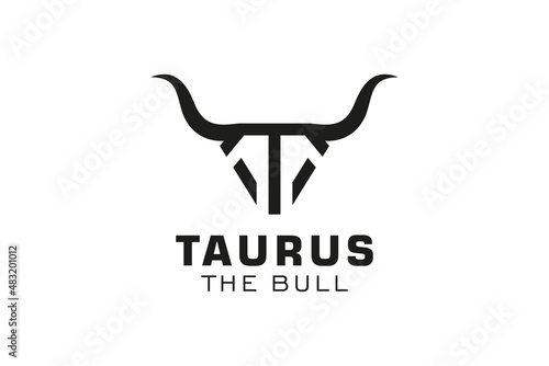 Letter T logo, Bull logo,head bull logo, monogram Logo Design Template Element