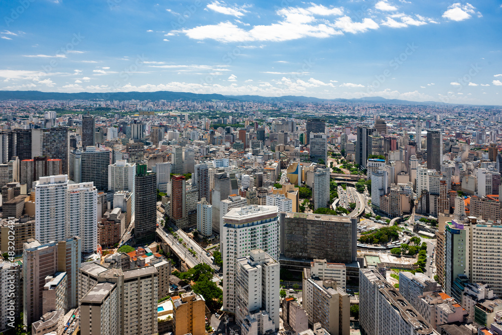 Aerial photo of downtown Sao Paulo in 20150521