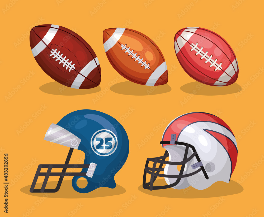 five american football items five american football items