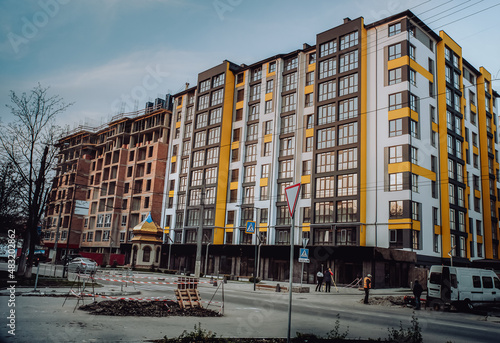 under construction in the city new multi-storey building under construction Ivano-Frankivsk, Ukraine, 26.06.2020