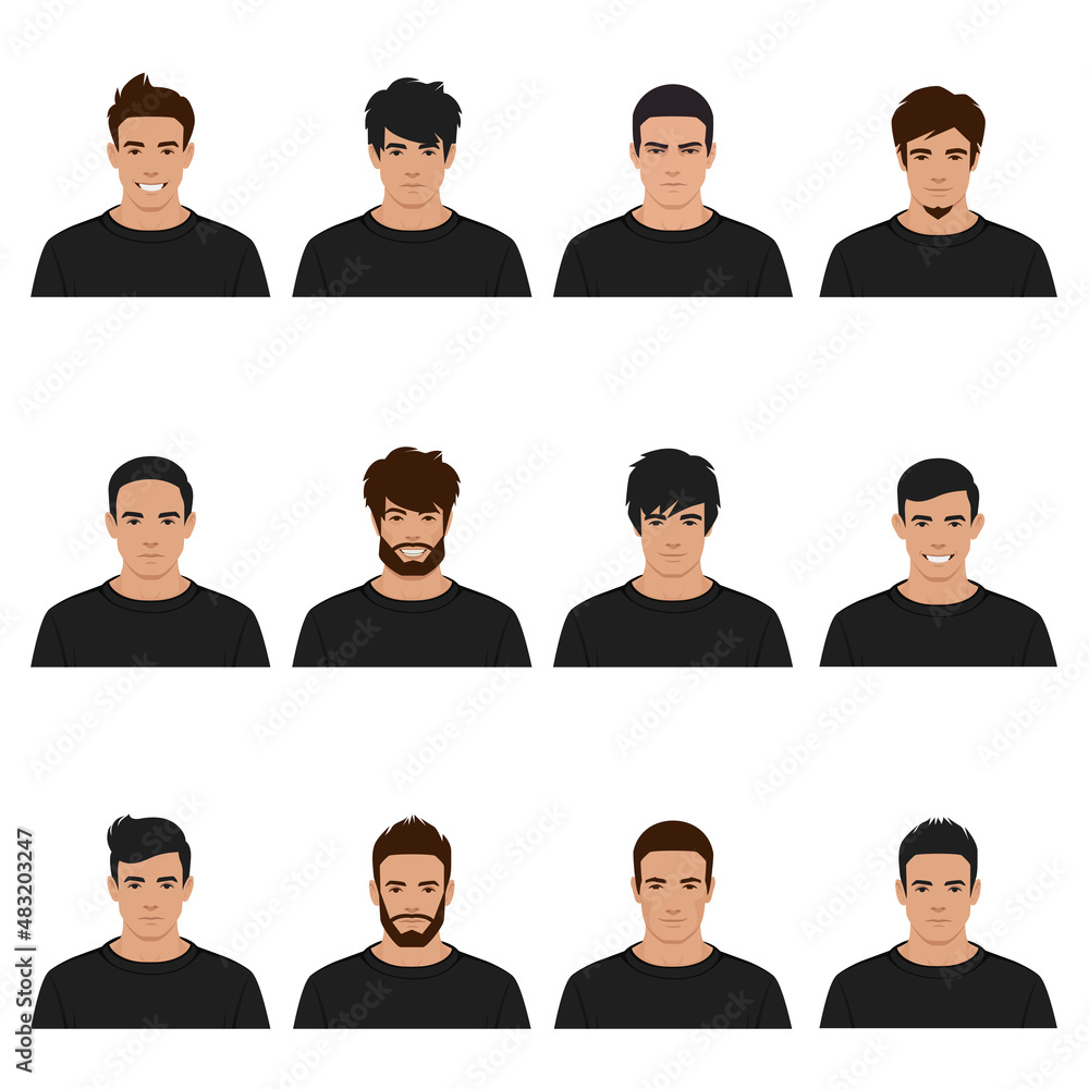 vector man head, male person face portrait, character, user, team icon vector man head, male person face portrait, character, user, team icon