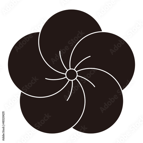 Twisted plum icon.The symbol of the Japanese family heritage, KAMON. 