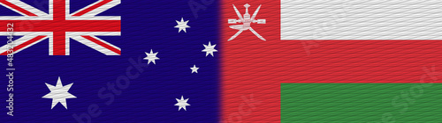 Oman and Australia Fabric Texture Flag – 3D Illustration