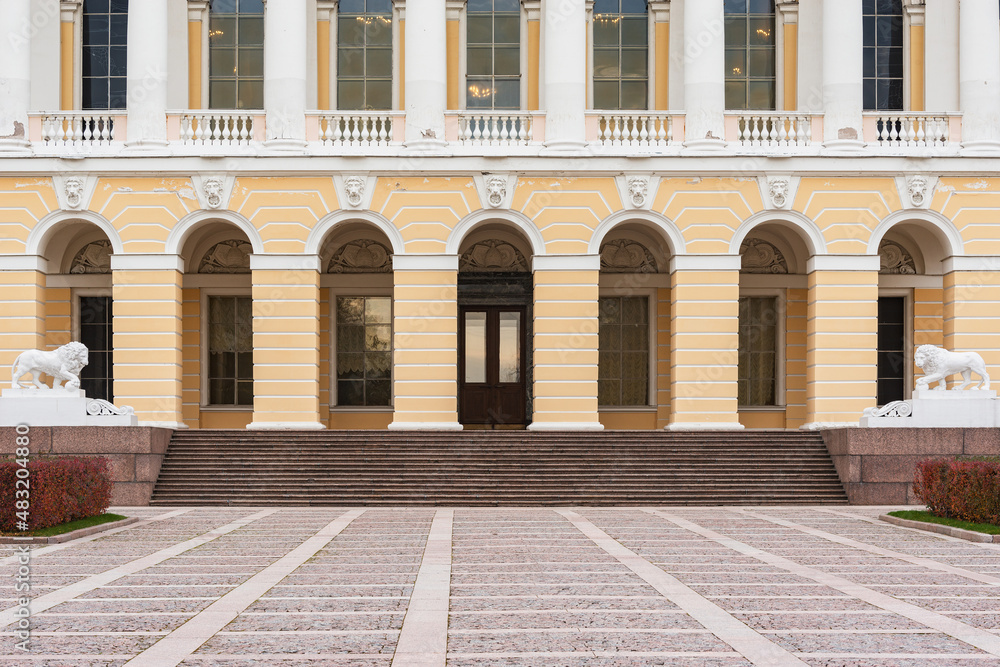 Entrance of Russian museum. Saint Petersburg.