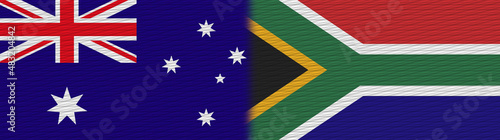 South Africa and Australia Fabric Texture Flag – 3D Illustration