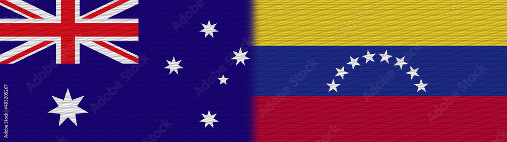 Venezuela and Australia Fabric Texture Flag – 3D Illustration Venezuela and Australia Fabric Texture Flag – 3D Illustration