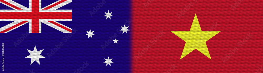 Vietnam and Australia Fabric Texture Flag – 3D Illustration Vietnam and Australia Fabric Texture Flag – 3D Illustration