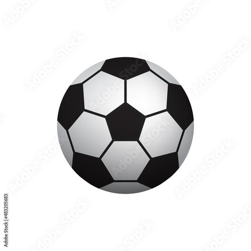 Ball for football on white backdrop. Team sport. Realistic vector ball.