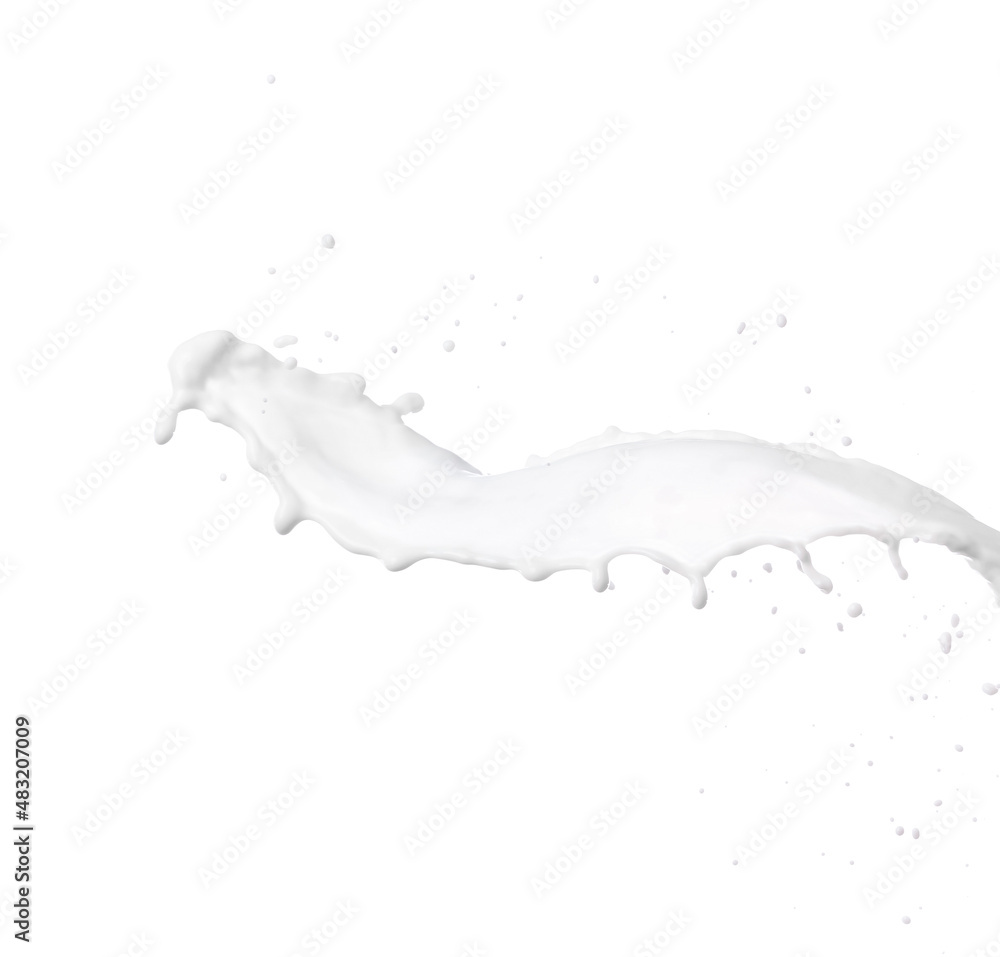 Splash of fresh milk on white background Splash of fresh milk on white background