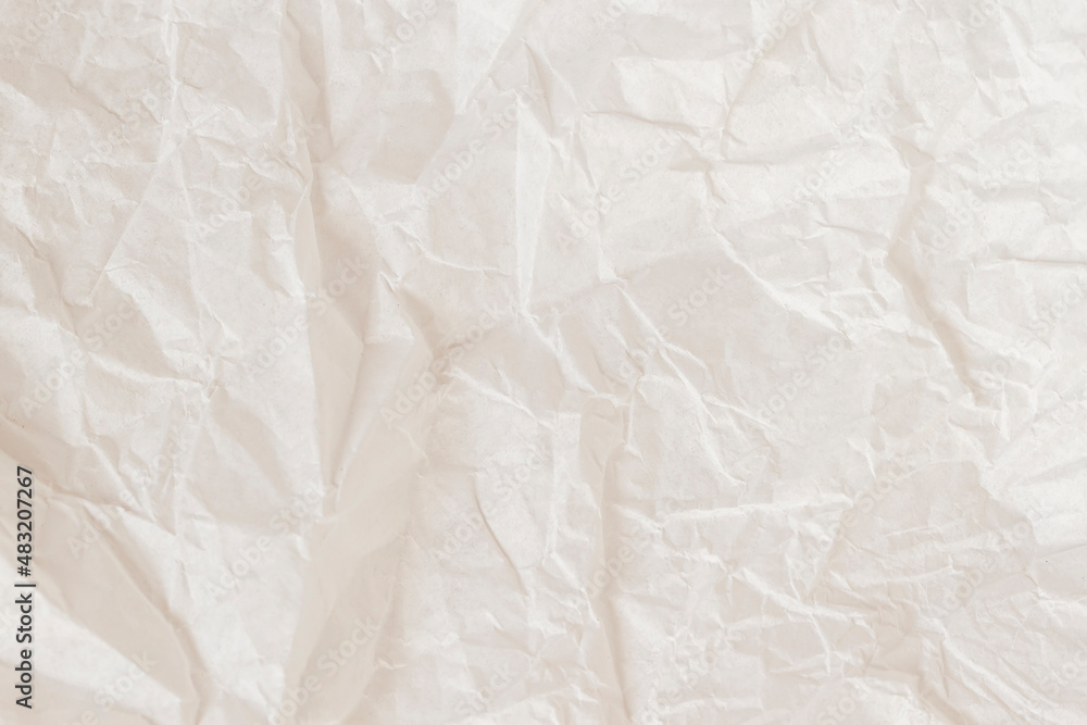 Crumpled paper texture, light cream color, background Crumpled paper texture, light cream color, background