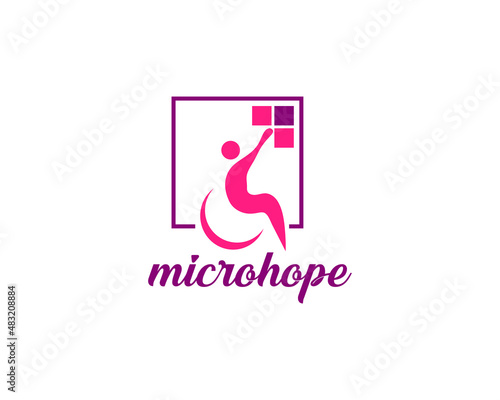 Modern Passionate Disability People Support  Logo template, fully vector and customized logo design
