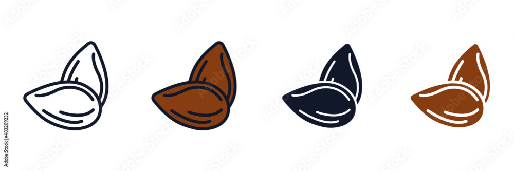 Almond icon symbol template for graphic and web design collection logo vector illustration