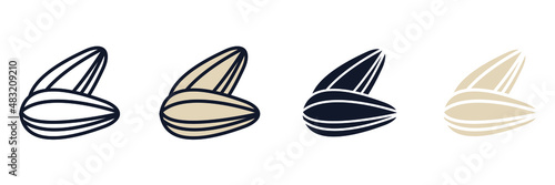 Sunflower seed icon symbol template for graphic and web design collection logo vector illustration