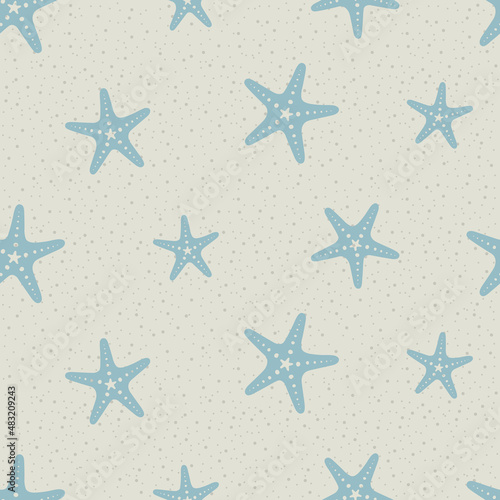seamless seamless sea star, starfish pattern and background vector illustration