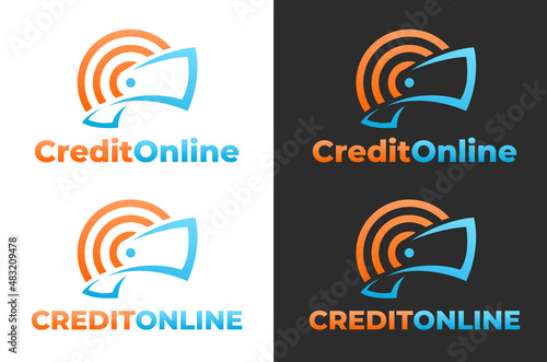 Credit Online Logotype, stylized image of a bill