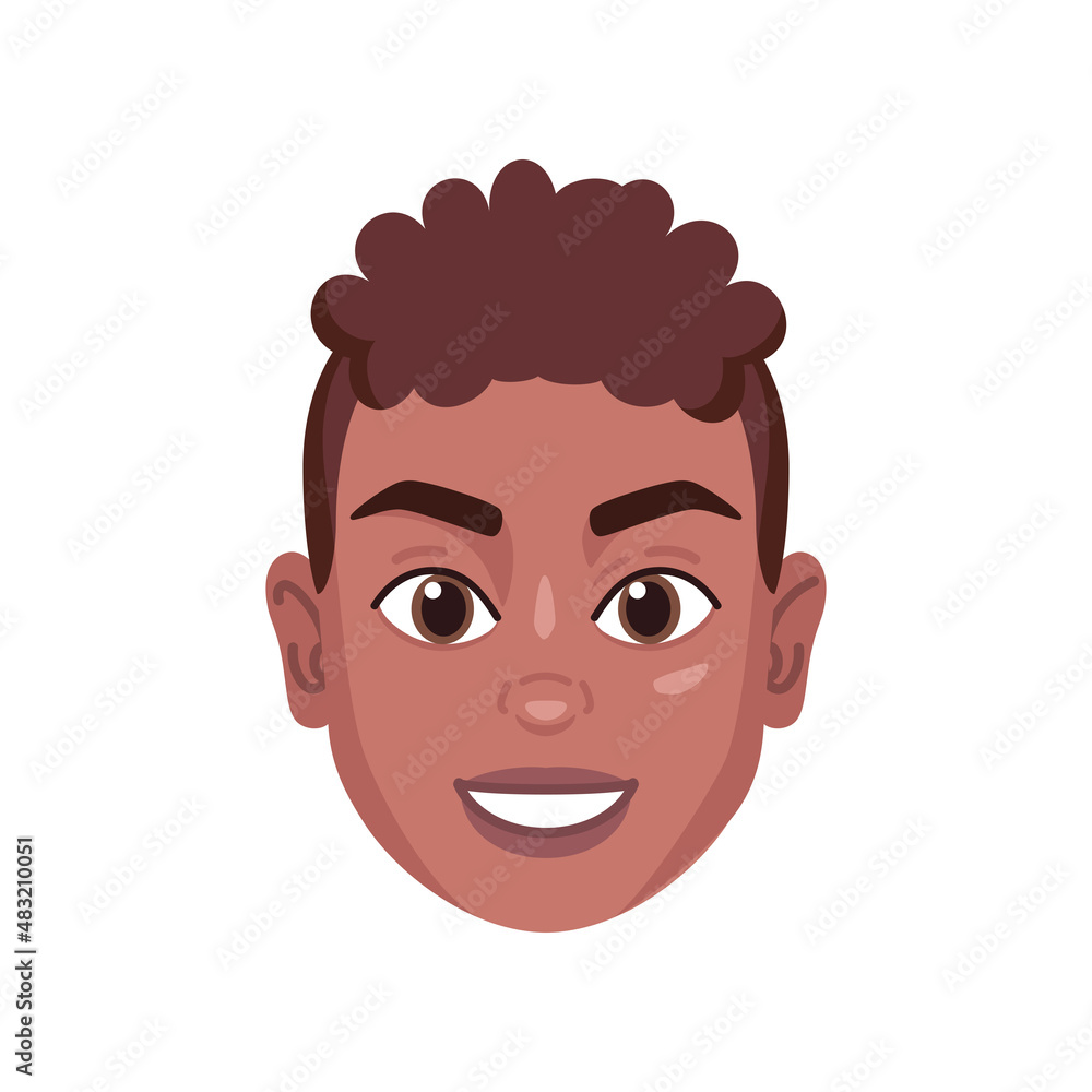 Isolated colored avatar of an afroamerican girl Isolated colored avatar of an afroamerican girl
