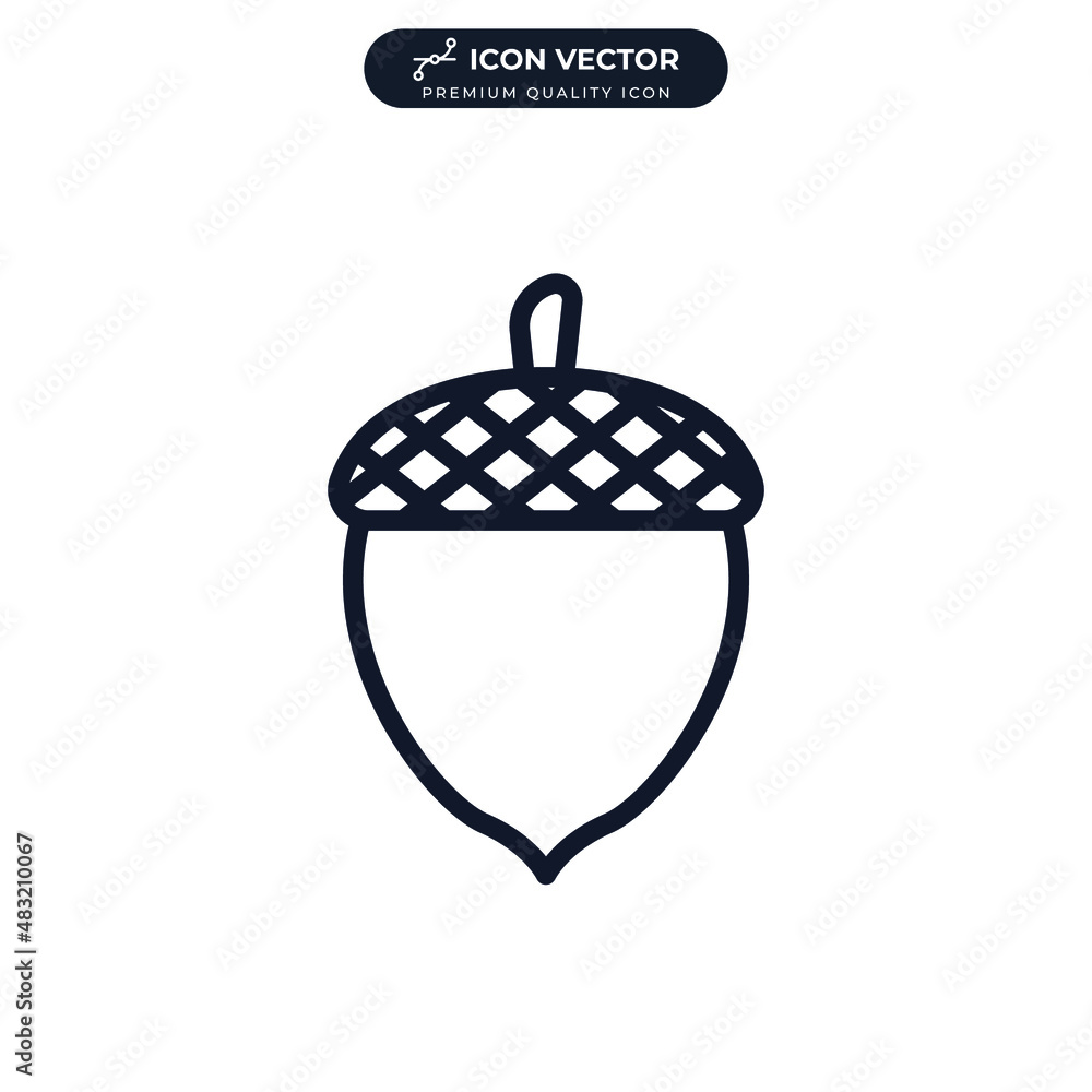 Acorn icon symbol template for graphic and web design collection logo vector illustration Acorn icon symbol template for graphic and web design collection logo vector illustration